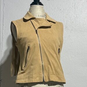 NWOT Miss Me Tan Suede Vest with Zipper